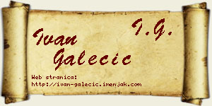 Ivan Galečić vizit kartica